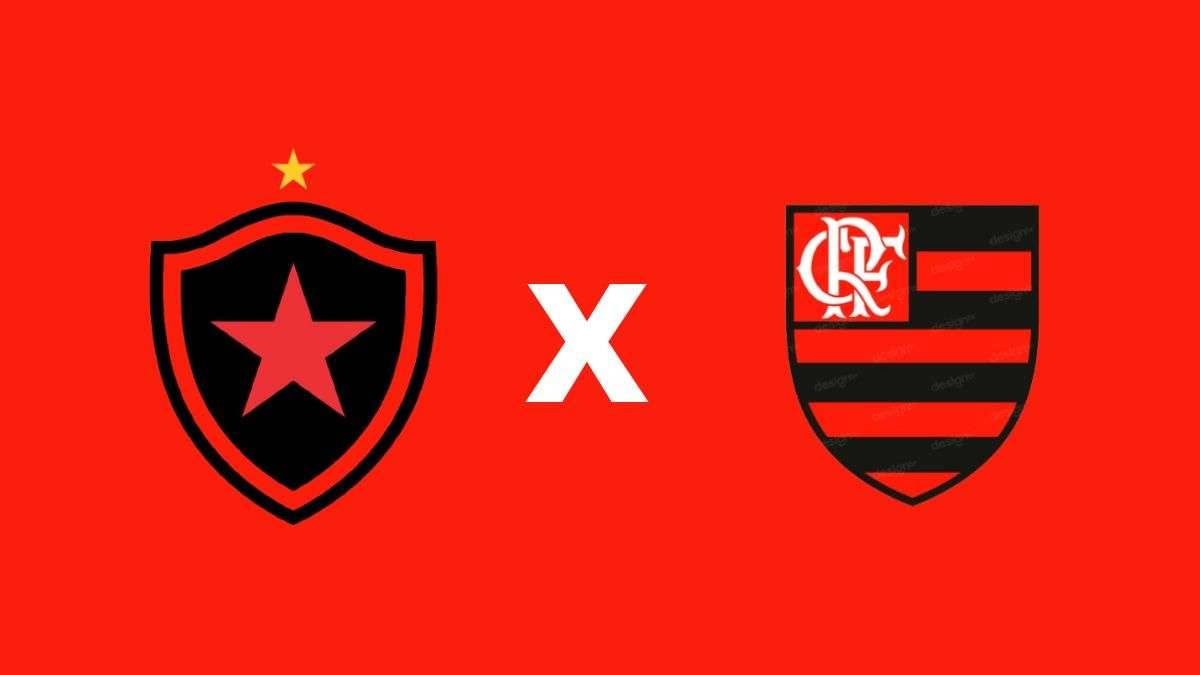 Arte com escudos do Botafogo-PB e Flamengo criado pelo Ligados no Fla.