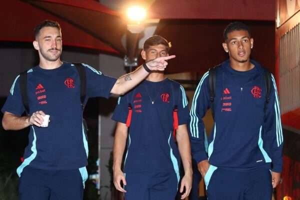 Alguns dos jogadores do Flamengo relacionados para o jogo contra o Botafogo-PB
