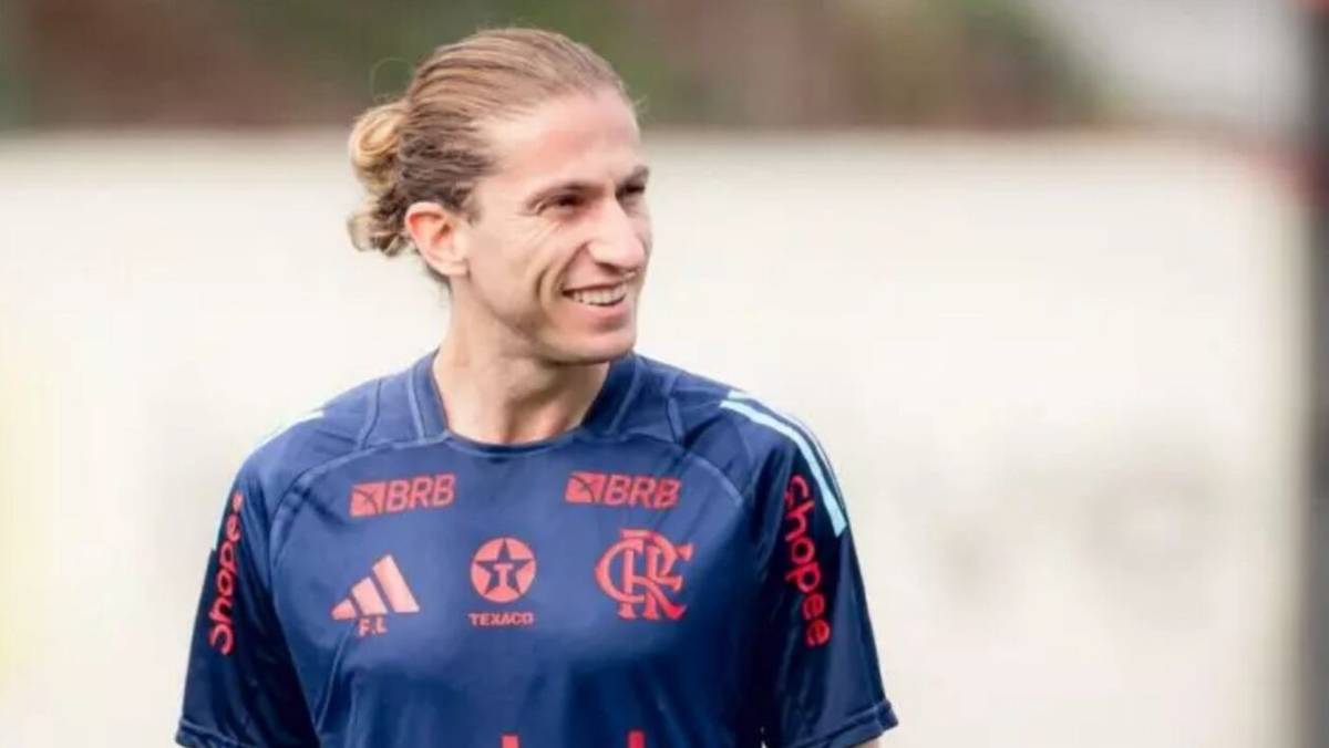 Técnico Filipe Luís em treino do Flamengo