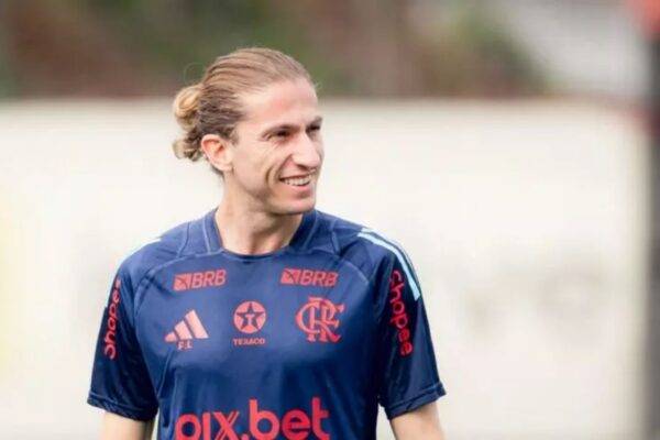 Técnico Filipe Luís em treino do Flamengo